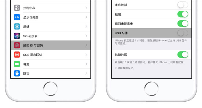 iOS 12 中的「USB 配件」是什么功能