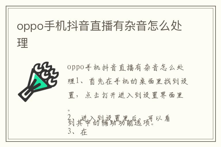 oppo手机抖音直播有杂音怎么处理