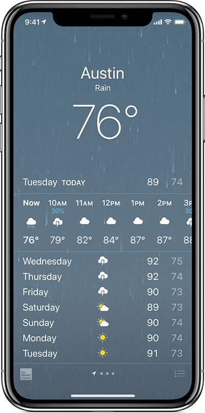 iPhone XS Max 如何查看天气状况