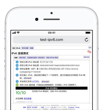 iPhone  XS  Max  如何测试运营商是否支持 IPv6？