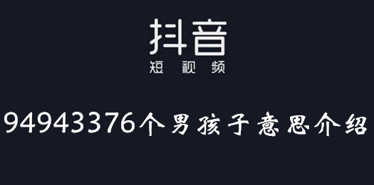 抖音94943376个男孩子是什么意思？抖音94943376个男孩子介绍