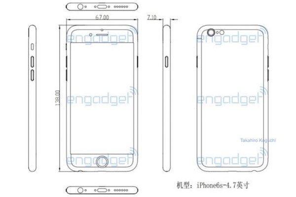 iPhone6s厚度增加？iPhone6s设计图曝光