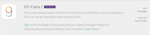 苹果发布iOS9第二个测试版