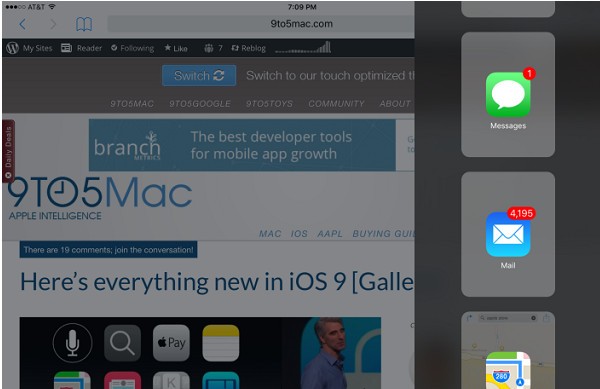 iOS 9分屏上手体验 iOS 9分屏多任务功能介绍