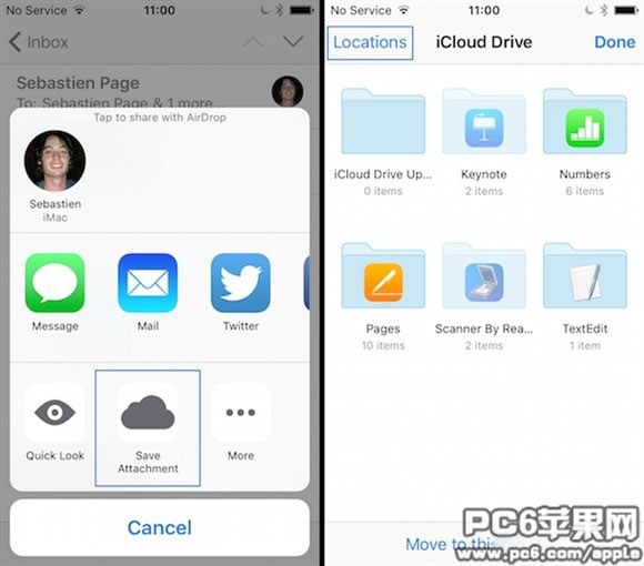 iOS9新功能：保存邮件附件到iCloud Drive