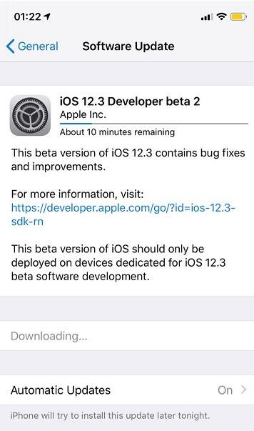 升级iOS 12.3 beta 2后还能降级吗