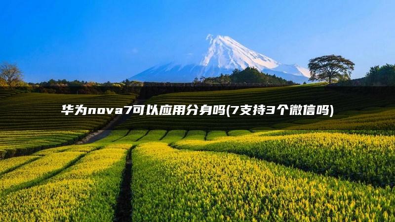 华为nova7可以应用分身吗(7支持3个微信吗)