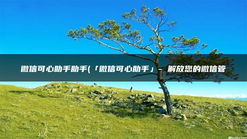 微信可心助手助手(「微信可心助手」- 解放您的微信管理，助力社交事业)