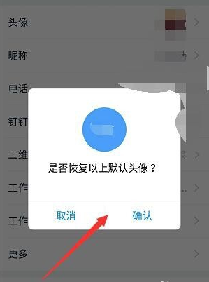 钉钉如何恢复默认头像？钉钉恢复默认头像的方法截图