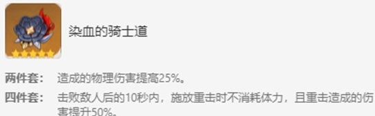 原神染血的骑士道圣遗物适合谁 套装搭配攻略