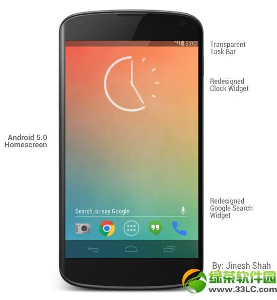 Android  5.0 key  lime  pie(酸橙馅饼)曝光：安卓5.0系统界面图2