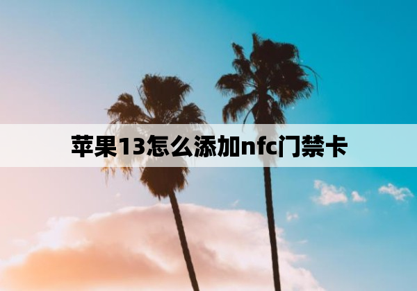 苹果13怎么添加nfc门禁卡