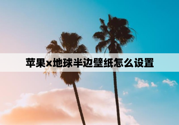 苹果x地球半边壁纸怎么设置