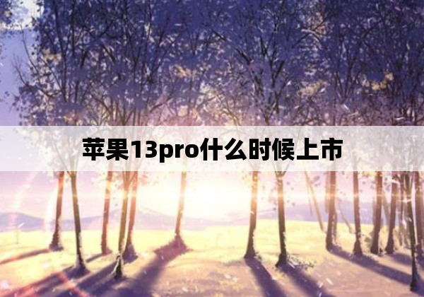 苹果13pro什么时候上市