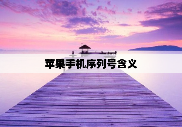 苹果手机序列号含义