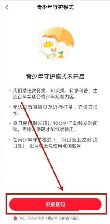 点淘怎么设置未成年模式？点淘设置未成年模式教程截图