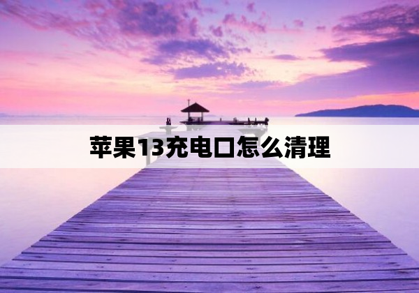 苹果13充电口怎么清理