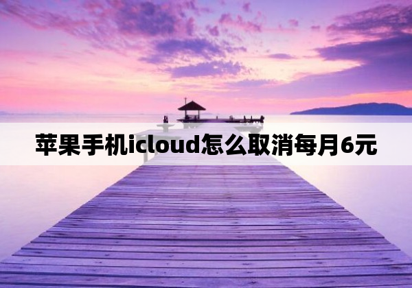 苹果手机icloud怎么取消每月6元