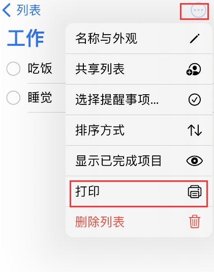 iPhone怎样提醒打印事项列表？iPhone提醒事项列表打印步骤截图