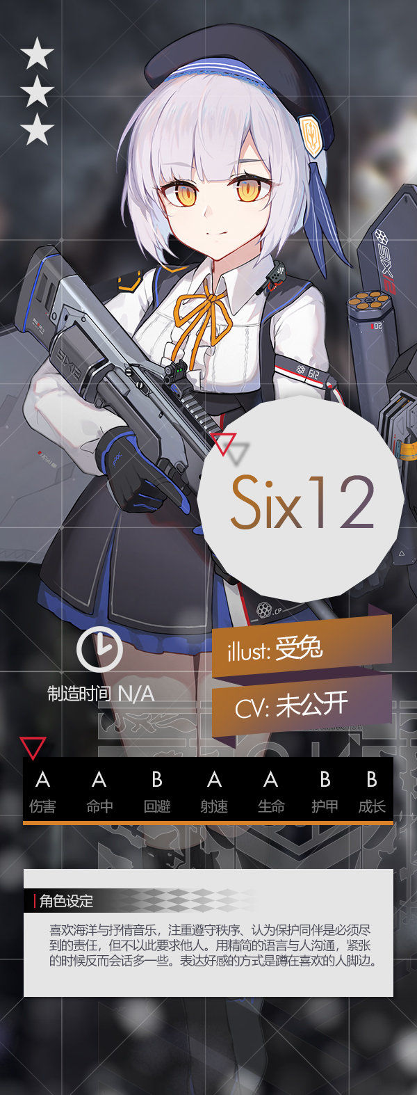 少女前线10月签到人形“Six12”介绍