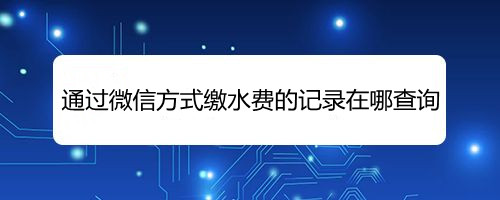 通过微信方式缴水费的记录在哪查询