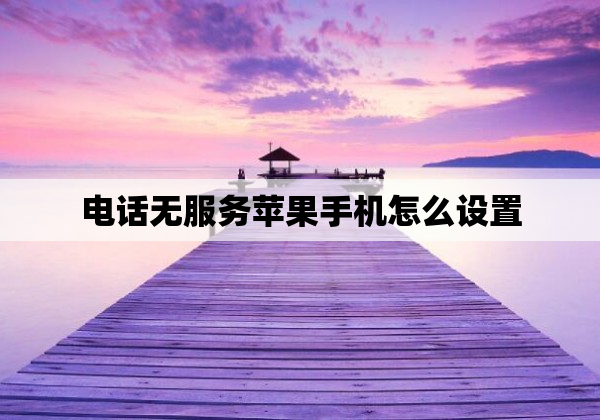 电话无服务苹果手机怎么设置