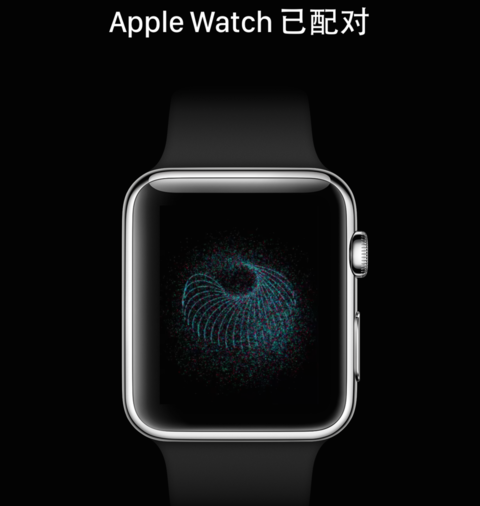 Apple  Watch  用摄像头识别并配对成功以后，会在屏幕上提示我们