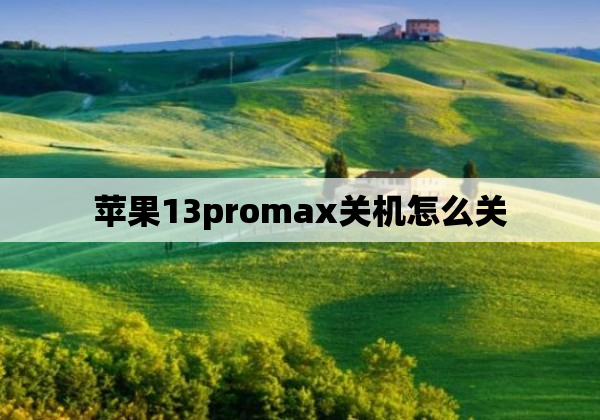 苹果13promax关机怎么关