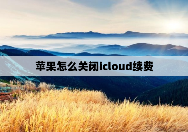 苹果怎么关闭icloud续费