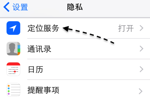 【设置-隐私】列表中打开“定位服务”