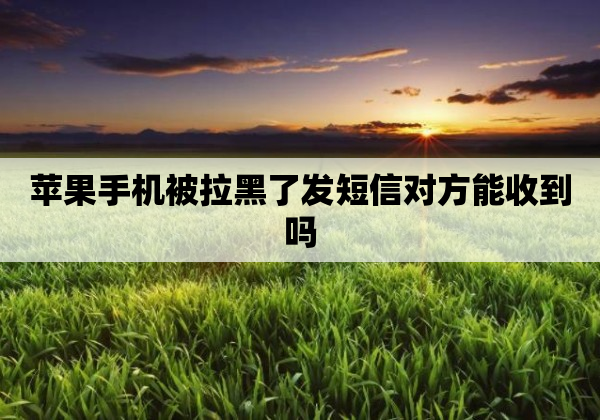 苹果手机被拉黑了发短信对方能收到吗