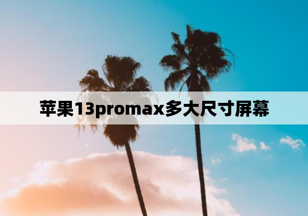 苹果13promax多大尺寸屏幕