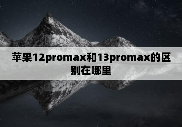 苹果12promax和13promax的区别在哪里