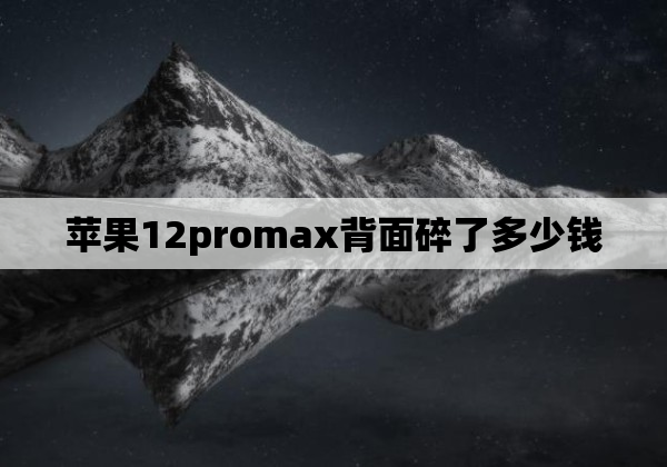 苹果12promax背面碎了多少钱