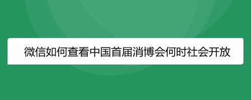 微信如何查看中国首届消博会何时社会开放