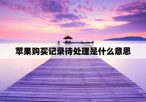 苹果购买记录待处理是什么意思