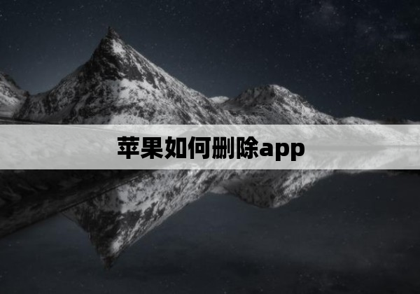 苹果如何删除app