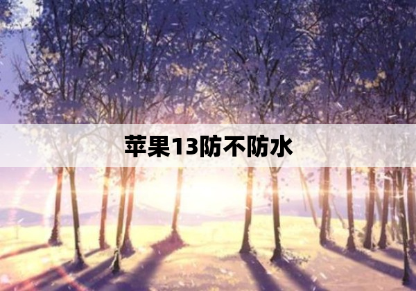 苹果13防不防水