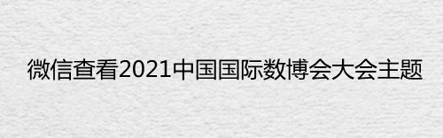 微信查看2021中国国际数博会大会主题