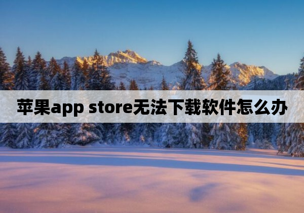 苹果app store无法下载软件怎么办