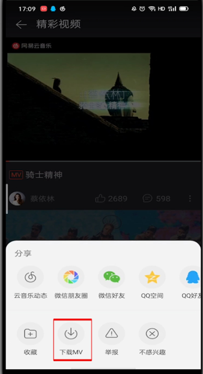 网易云音乐里下载mv的方法教程截图