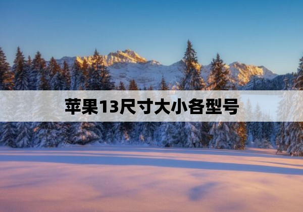 苹果13尺寸大小各型号