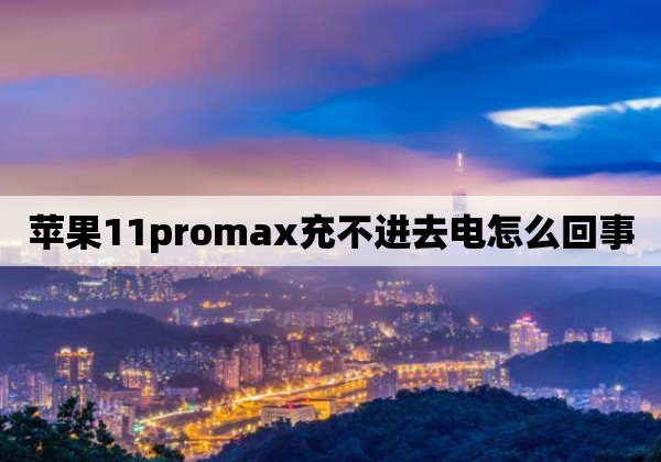 苹果11promax充不进去电怎么回事