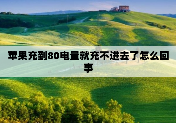 苹果充到80电量就充不进去了怎么回事