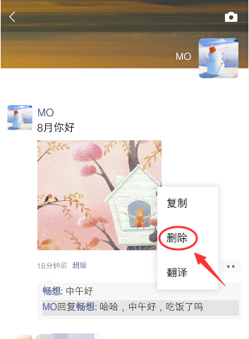 微信怎么删除朋友圈评论？