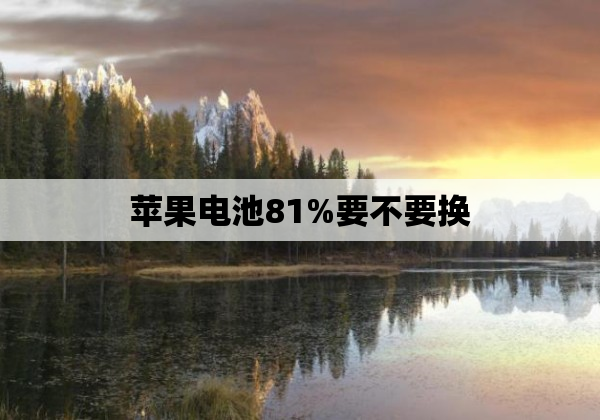 苹果电池81%要不要换