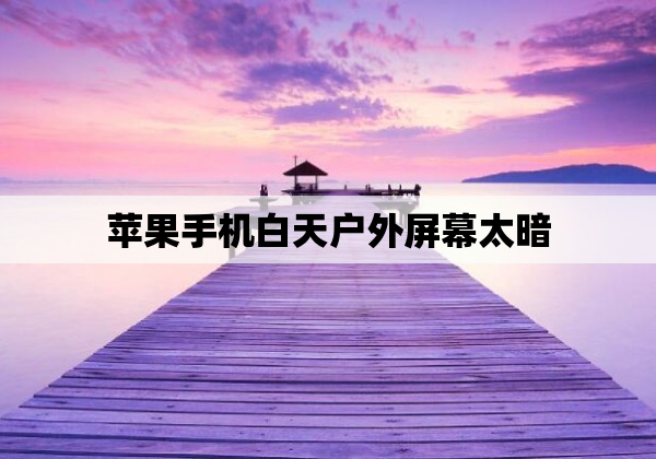 苹果手机白天户外屏幕太暗