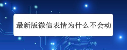 最新版微信表情为什么不会动