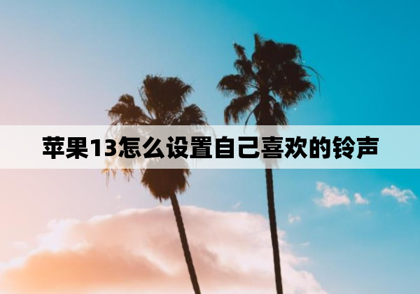 苹果13怎么设置自己喜欢的铃声