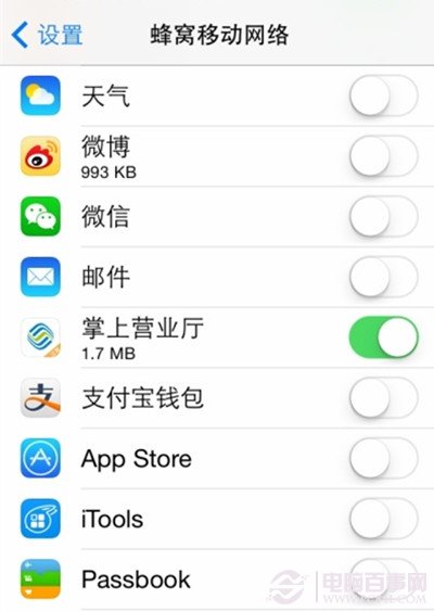 iPhone怎么禁止App使用蜂窝网络？